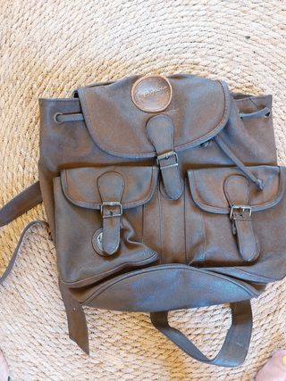 Mochila cuero marrón