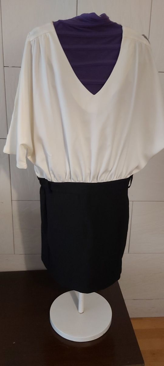 Vestido falda pantalón blanco y negro