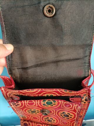 Bolso bandolera cuero rojo