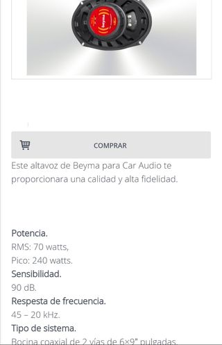 Altavoces 6x9 marca Beyma Están nuevos