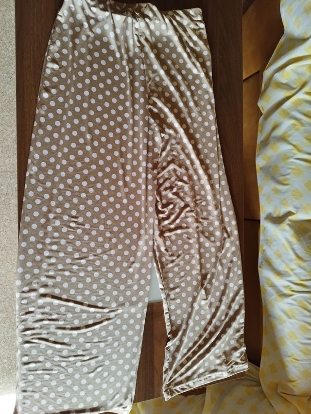 Pantalón  con caída marrón mujer