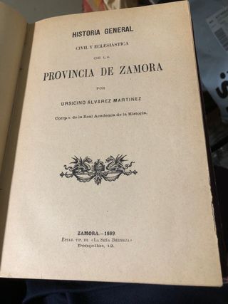 historia de zamora 1889 ursicino alvarez antiguo