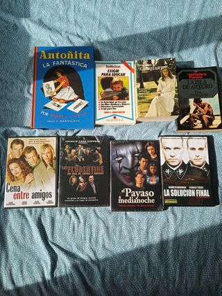 Lote de libros y películas antiguas .