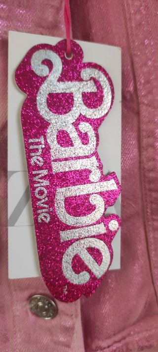 Top rosa efecto metalizado barbie