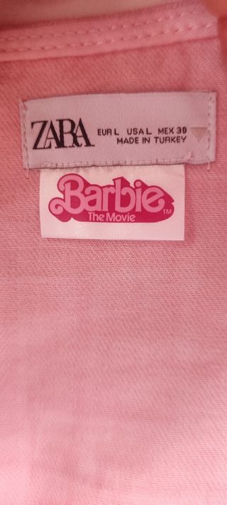 Top rosa efecto metalizado barbie