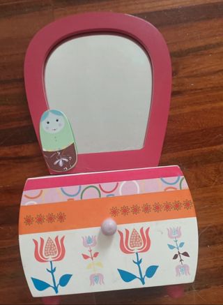 Joyero de madera niña con espejo y cajon