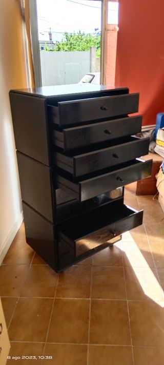 sifonier (9 cajon) + 2 mesita + cabecero lacados