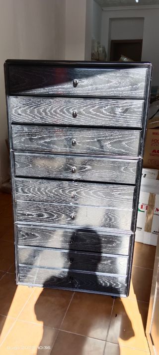 sifonier (9 cajon) + 2 mesita + cabecero lacados