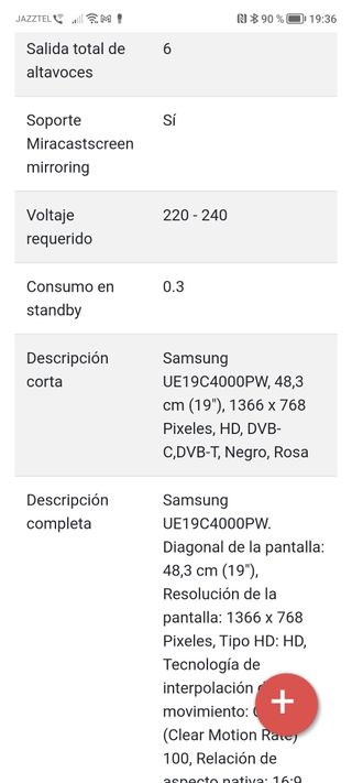 Tv Samsung 19 pulgadas