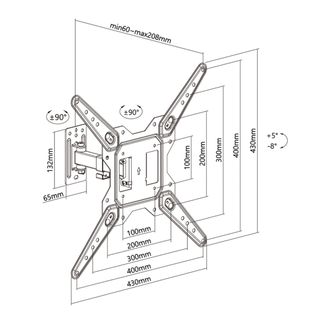 Soporte TV giratorio e inclinable 23" a 55"