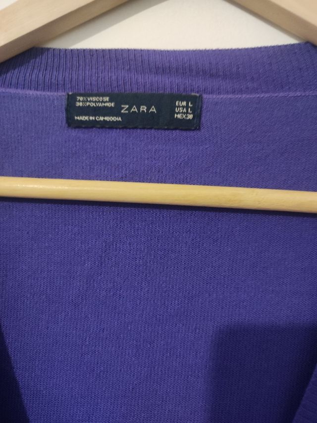 Chaqueta rebeca en poco violeta talla L