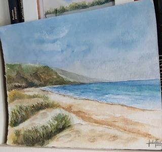 Acuarela original. Playa gaditana.