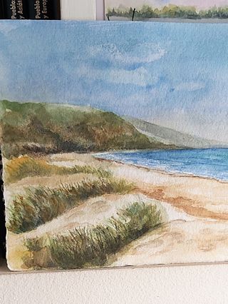 Acuarela original. Playa gaditana.