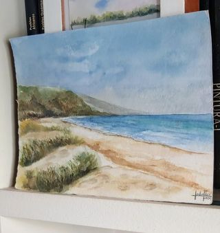 Acuarela original. Playa gaditana.