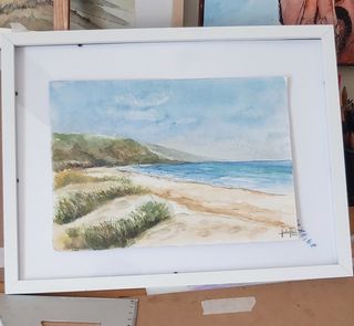 Acuarela original. Playa gaditana.