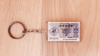 Llavero Lotería Nacional antiguo vintage.