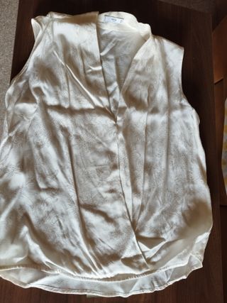 Blusa Mango Color blanco roto