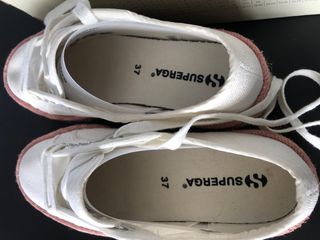 Preciosas zapatillas plataforma superga blanco rot