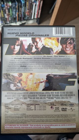 🇪🇸 🇺🇸 Fast and furious 5 aún más rápido  2 dvd