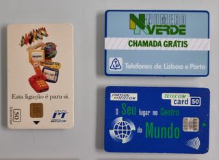 8 Cartões telefónico PT - ANTIGOS