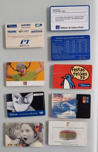8 Cartões telefónico PT - ANTIGOS