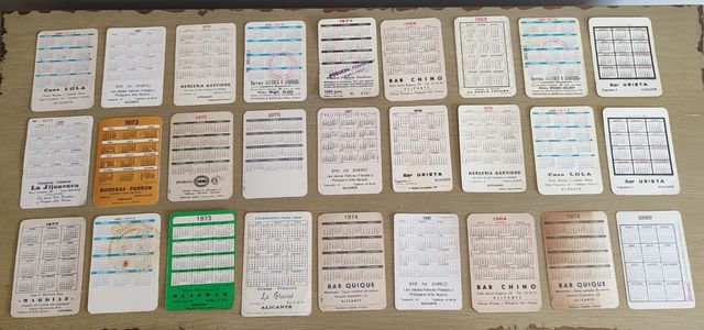 calendarios de bolsillo antiguos mujeres años 70