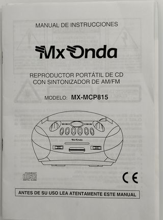 Reproductor CD con radio Mx Onda 