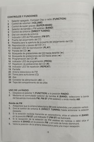 Reproductor CD con radio Mx Onda