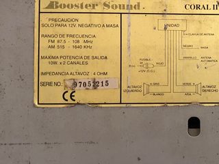 RADIO CASETE BOOSTER SOUND CORAL II
