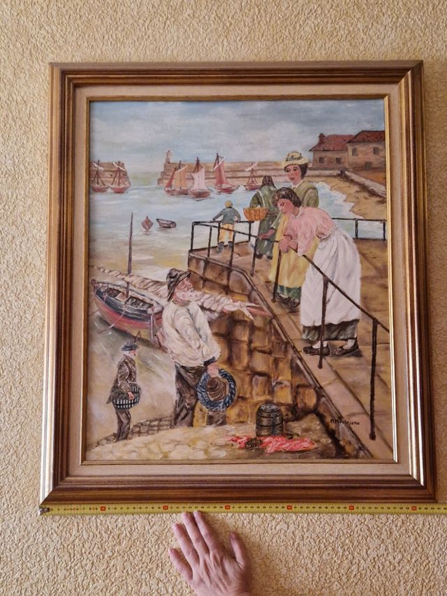 Cuadro al oleo con marco de madera