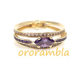 Anillo oro 18k y circonitas