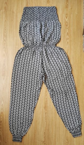 Mono largo talla/L/XL (Blanco y beige)