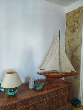 maqueta barco a vela, en madera, hecho a mano