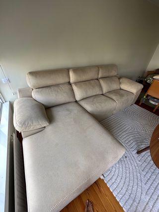 OPORTUNIDAD! Chaiselongue sofá eléctrico con arcón