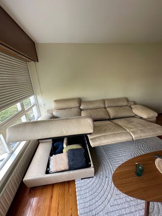 OPORTUNIDAD! Chaiselongue sofá eléctrico con arcón