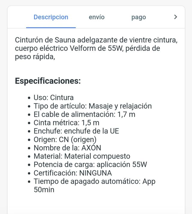 Cinturón  Sauna Belt