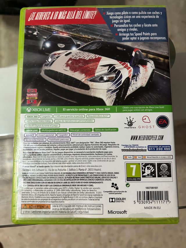 juego de xbox need for speed rivals