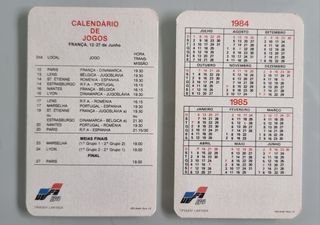 5 Calendarios - Euro 84 - Coleção