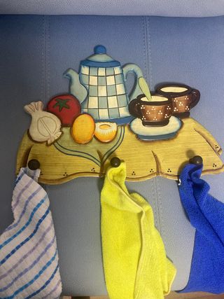 Percha decorativa para Trapos cocina , 