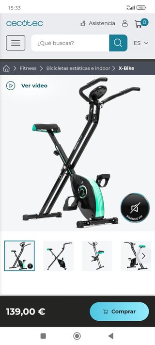 Bicicleta estática plegable