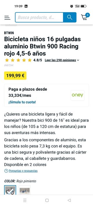 Bicicleta niñ@ 3 a 6 años
