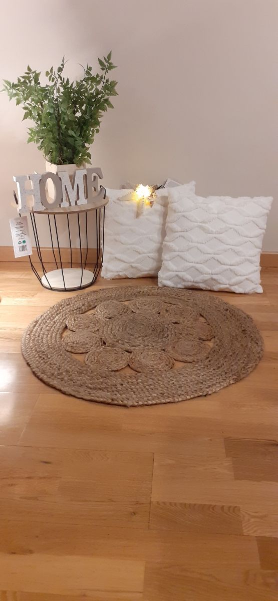 Alfombra yute 80 cm , preciosa