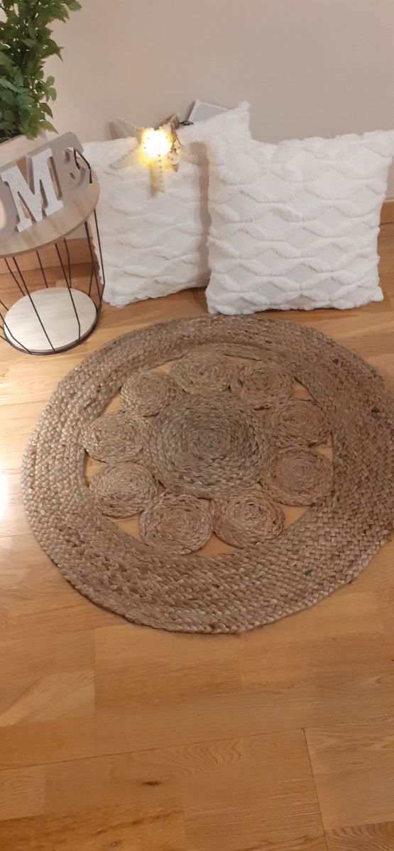 Alfombra yute 80 cm , preciosa