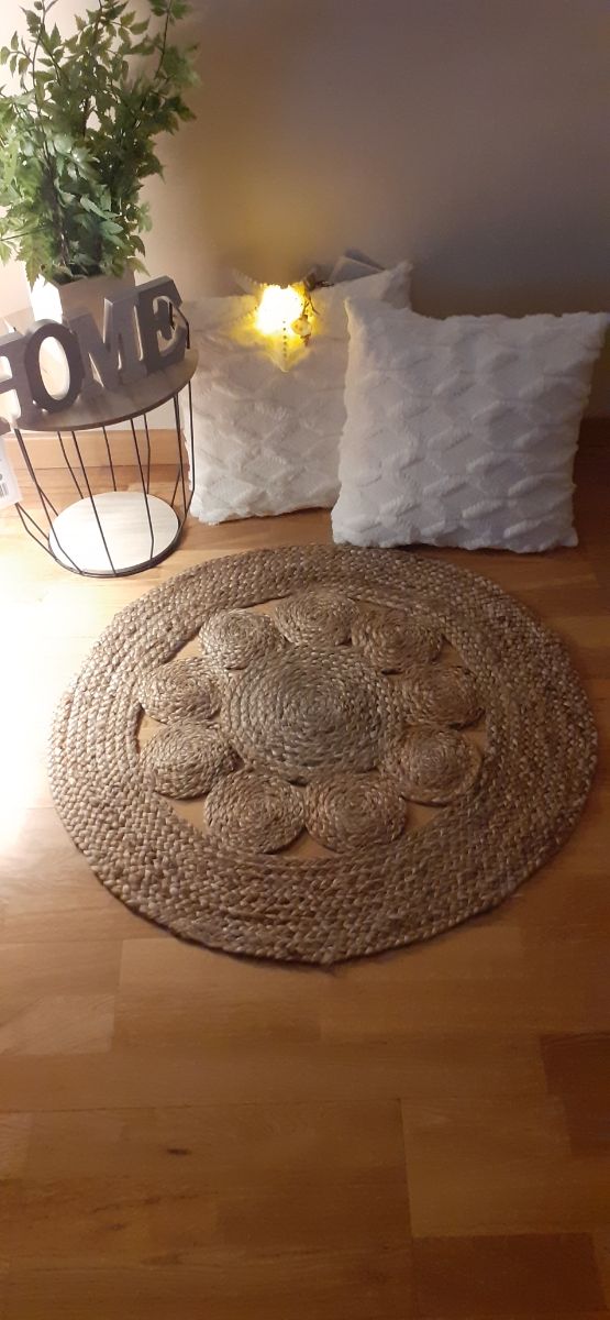 Alfombra yute 80 cm , preciosa