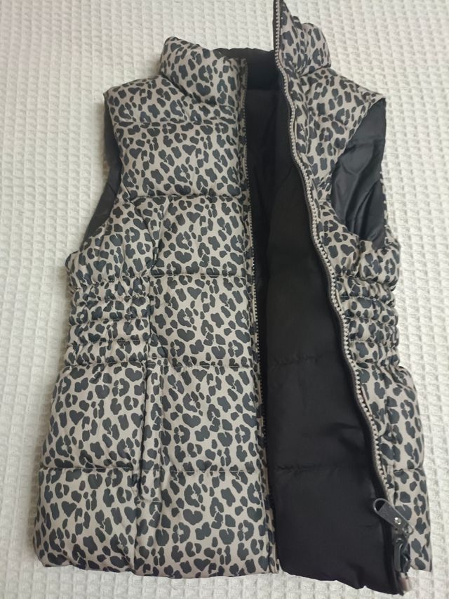 Chaleco plumas niña reversible