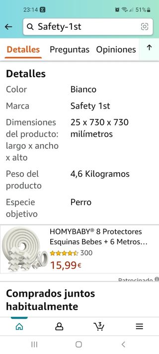 Barandilla seguridad protectora y 2 ampliaciones
