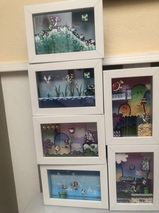cuadro shadow box mario bros 