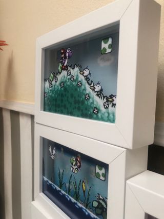 cuadro shadow box mario bros 