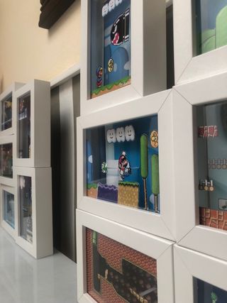 cuadro shadow box mario bros 