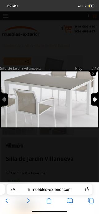 SILLAS DE JARDIN EXTERIOR